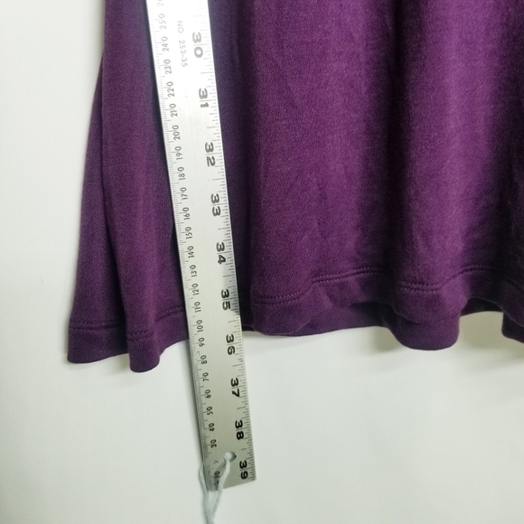 Ted Baker Dress Purple Knee Length 3/4 sleeve Low gathered Back Silk Pull Over 2 - Picture 2 of 14